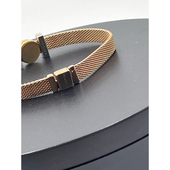 Pandora Reflexions Rose Gold Mesh 
Bracelet One Bling Charm 2 Pave Clip Charms - Picture 6 of 11